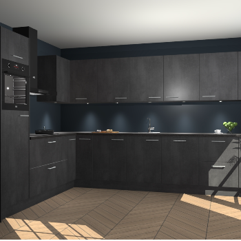 Beton Zwarte keuken Debar 78600