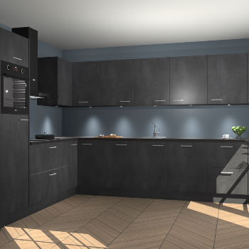 Beton Zwarte keuken Debar 78601