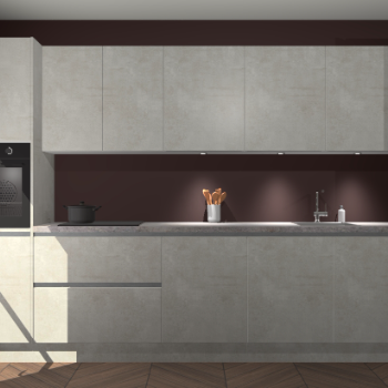 Beton opaal greeploze keuken Wels 63204