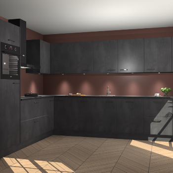 Beton Zwarte keuken Debar 78604