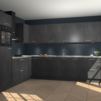 Beton Zwarte keuken Debar 78606