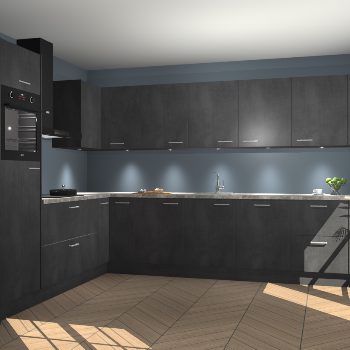 Beton Zwarte keuken Debar 78607