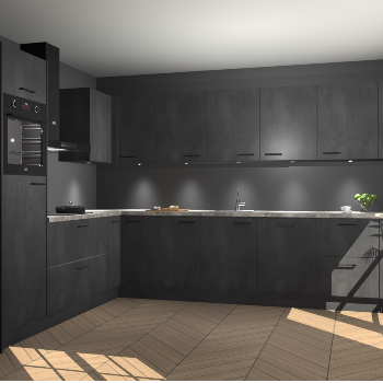 Beton Zwarte keuken Debar 78609