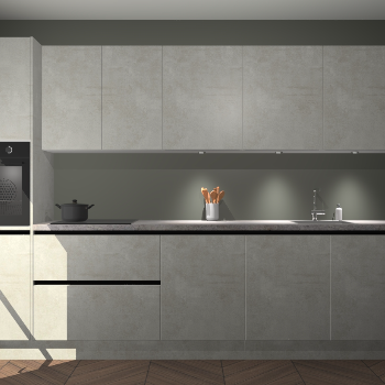 Beton opaal greeploze keuken Wels 63205