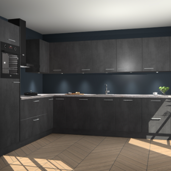 Beton Zwarte keuken Debar 78612