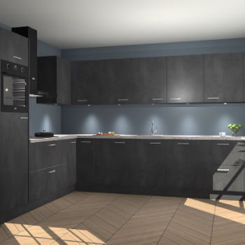 Beton Zwarte keuken Debar 78613