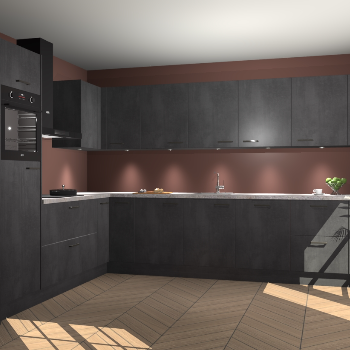 Beton Zwarte keuken Debar 78616