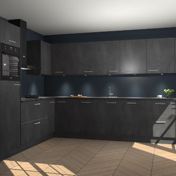 Beton Zwarte keuken Debar 78618