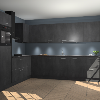 Beton Zwarte keuken Debar 78619