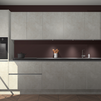 Beton opaal greeploze keuken Wels 63214