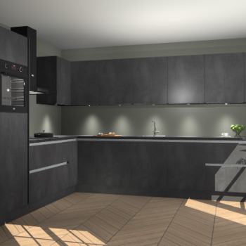 Beton Zwarte greeploze keuken Debar 78620