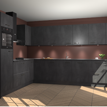 Beton Zwarte keuken Debar 78622