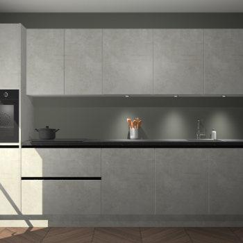 Beton opaal greeploze keuken Wels 63217