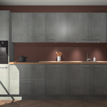 Beton parelgrijze keuken Wels 63219