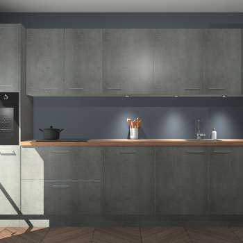 Beton parelgrijze keuken Wels 63220
