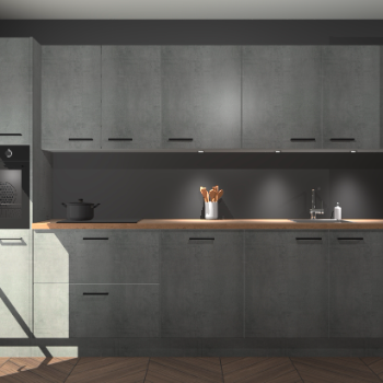 Beton parelgrijze keuken Wels 63222