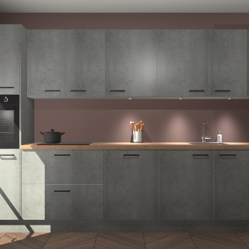 Beton parelgrijze keuken Wels 63223
