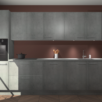 Beton parelgrijze keuken Wels 63238