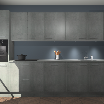 Beton parelgrijze keuken Wels 63239