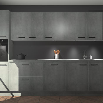 Beton parelgrijze keuken Wels 63241
