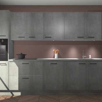 Beton parelgrijze keuken Wels 63242