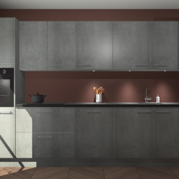 Beton parelgrijze keuken Wels 63256