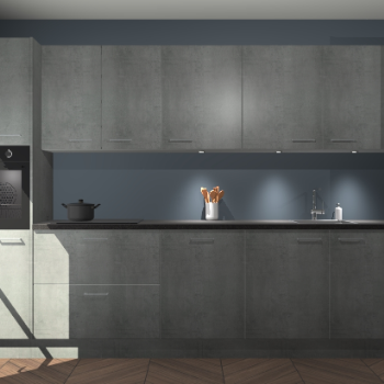 Beton parelgrijze keuken Wels 63257