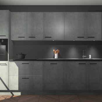 Beton parelgrijze keuken Wels 63259