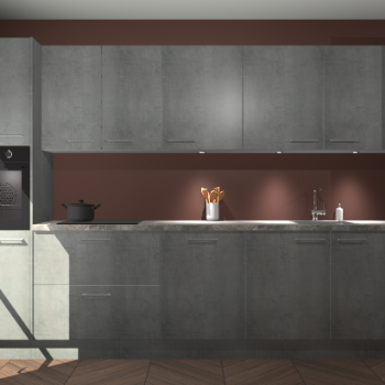 Beton parelgrijze keuken Wels 63299