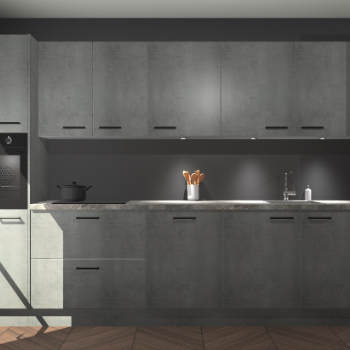 Beton parelgrijze keuken Wels 63302