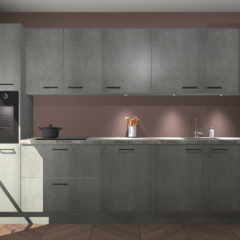 Beton parelgrijze keuken Wels 63304