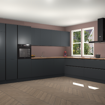 Onyxgrijze greeploze keuken Opole 57590