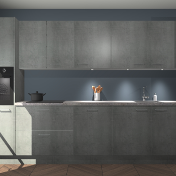 Beton parelgrijze keuken Wels 63313