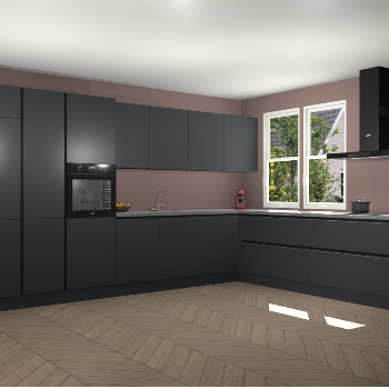 Onyxgrijze greeploze keuken Opole 57665