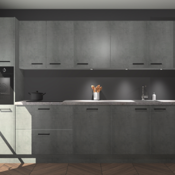 Beton parelgrijze keuken Wels 63315