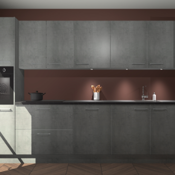 Beton parelgrijze keuken Wels 63331