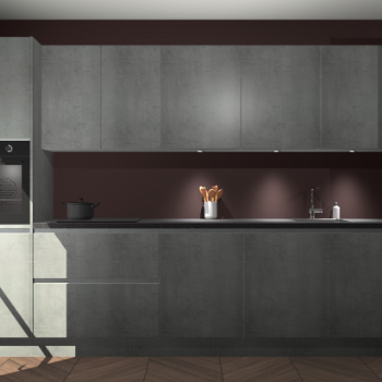 Beton parelgrijze greeploze keuken Wels 63333