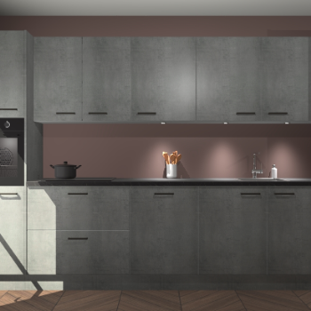 Beton parelgrijze keuken Wels 63335