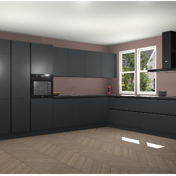 Onyxgrijze greeploze keuken Opole 57669