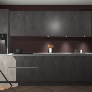 Beton antraciet greeploze keuken Wels 63391