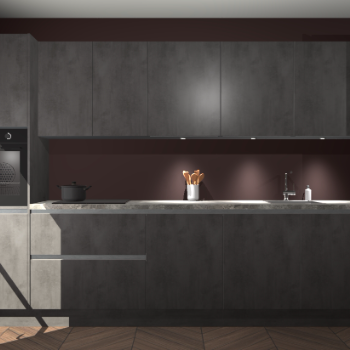 Beton antraciet greeploze keuken Wels 63527