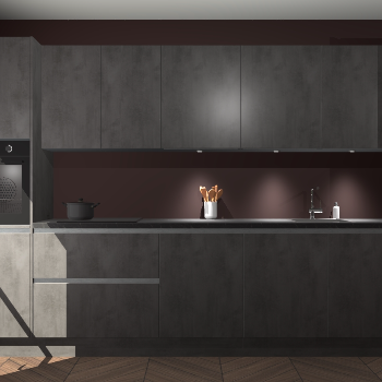 Beton antraciet greeploze keuken Wels 63615