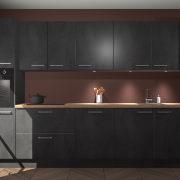 Beton zwarte keuken Wels 63654