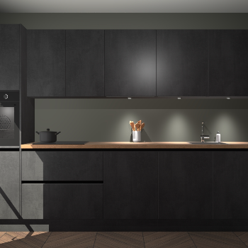 Beton zwarte greeploze keuken Wels 63662