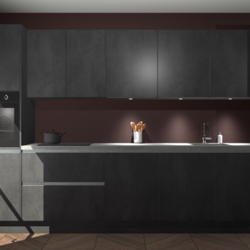 Beton zwarte greeploze keuken Wels 63700