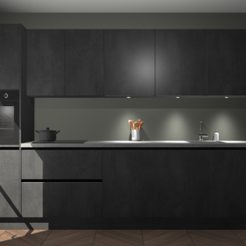 Beton zwarte greeploze keuken Wels 63703