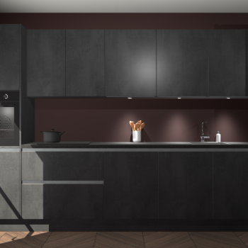 Beton zwarte greeploze keuken Wels 63756