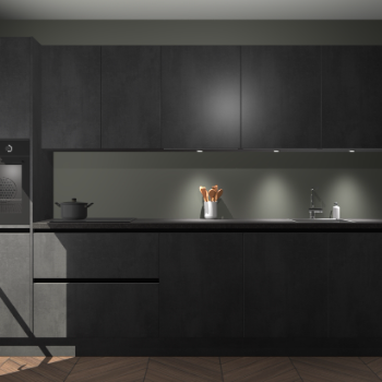 Beton zwarte greeploze keuken Wels 63759