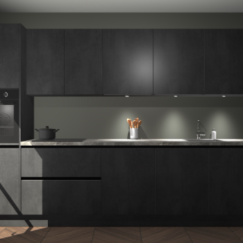 Beton zwarte greeploze keuken Wels 63802