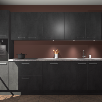 Beton zwarte keuken Wels 63828